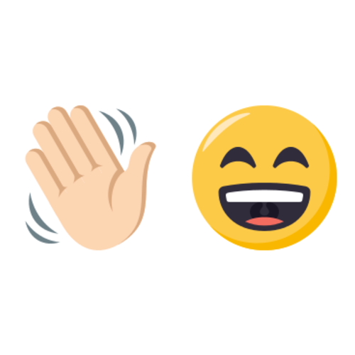 👋🏻😄 Emoji Domain EmojiOne rendering